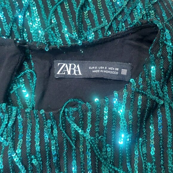 💥SHOWSTOPPER💥1920's Flapper Style Sequin & Fringe Cocktail Dr in Emerald Green - Picture 16 of 16